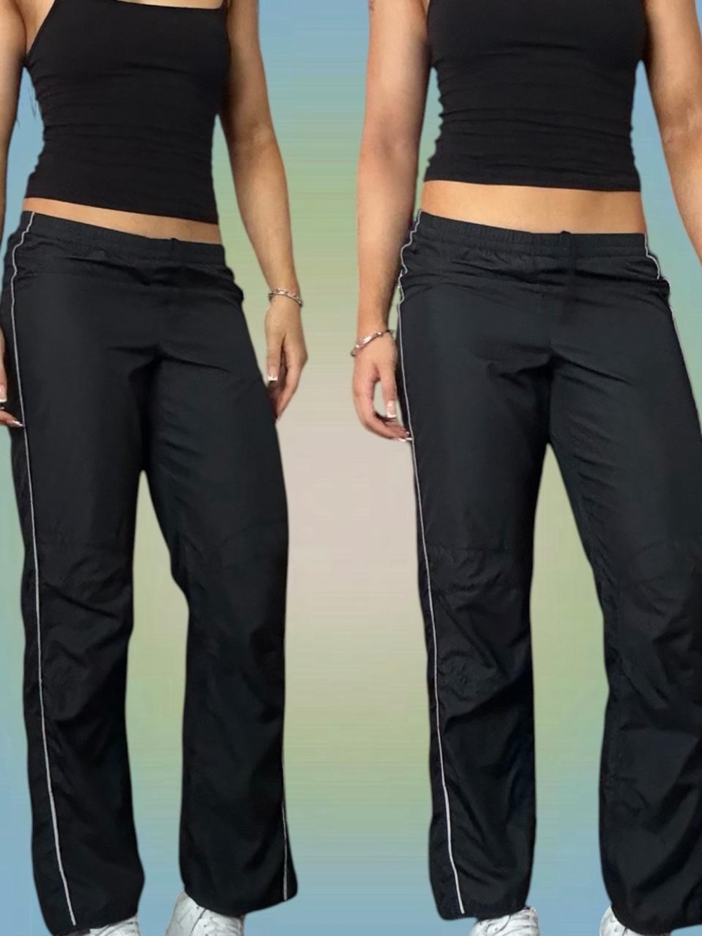 Nike Black Track Pants with White Side Piping